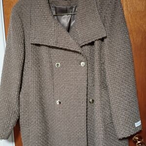 Chic Brown Double-Breasted Women's Pea Coat